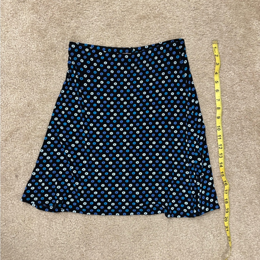 Mariposa Blue and White A-Line Skirt